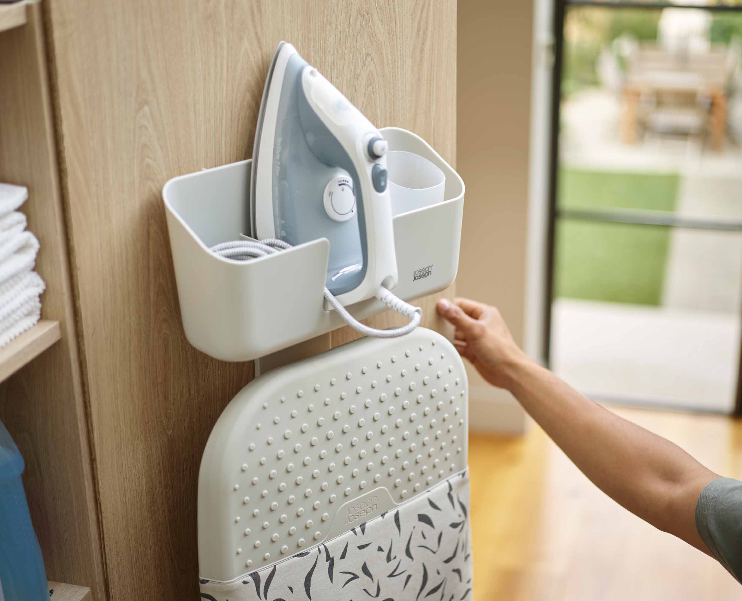 IronHub Wall-mounted Ecru Iron Storage Caddy - Image 3