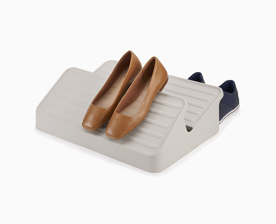 Shoe-In Large Space-saving Ecru Shoe Rack