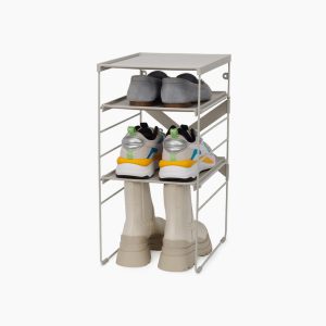 Level  Adjustable Ecru Shoe Rack