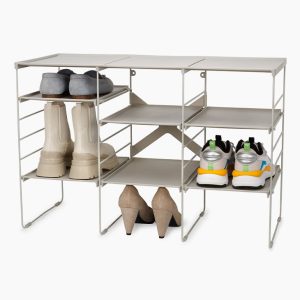 Level  Plus Large Adjustable Ecru Shoe Rack