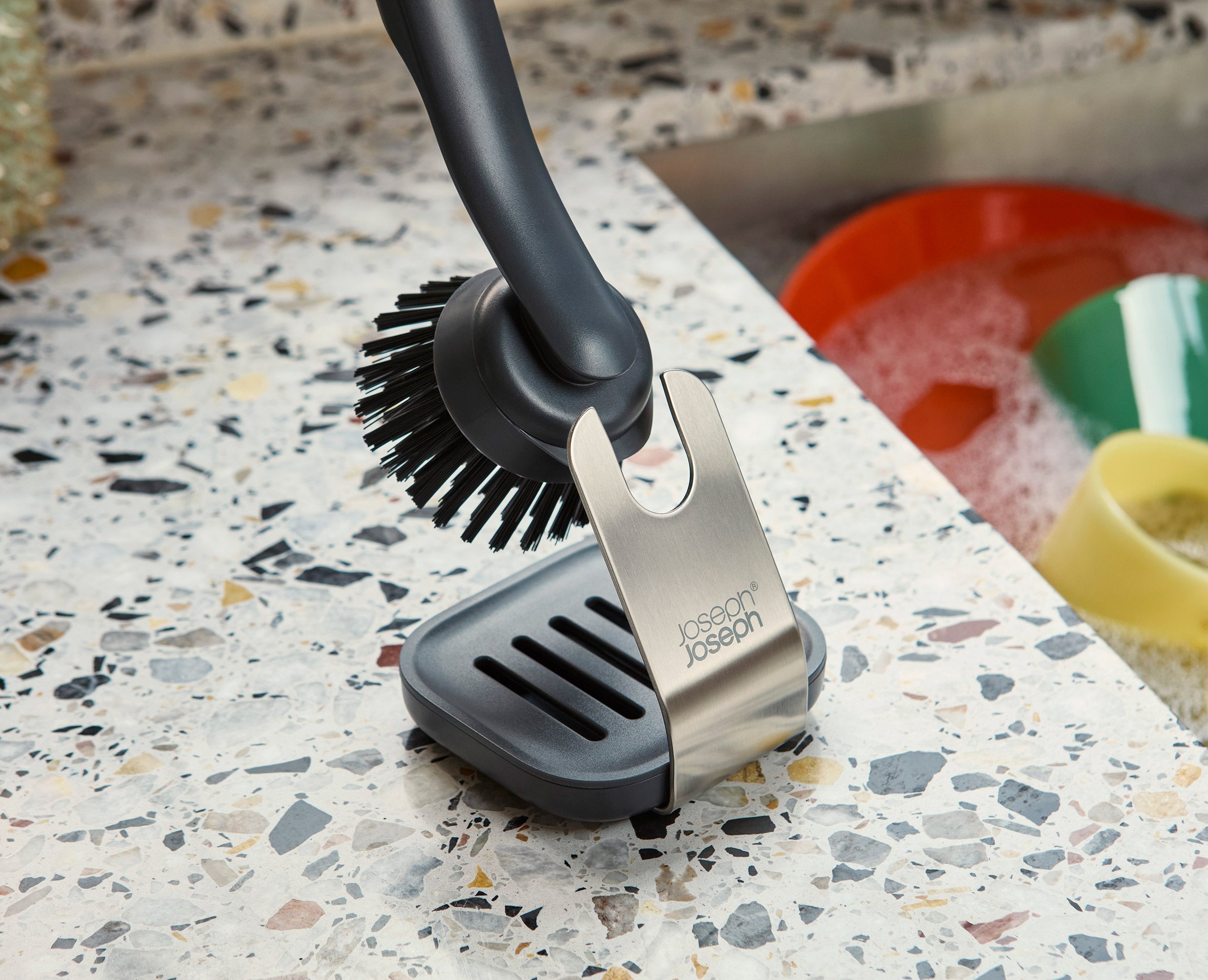 SinkTech Dish Brush with Steel Stand & Extra Heads - Image 2