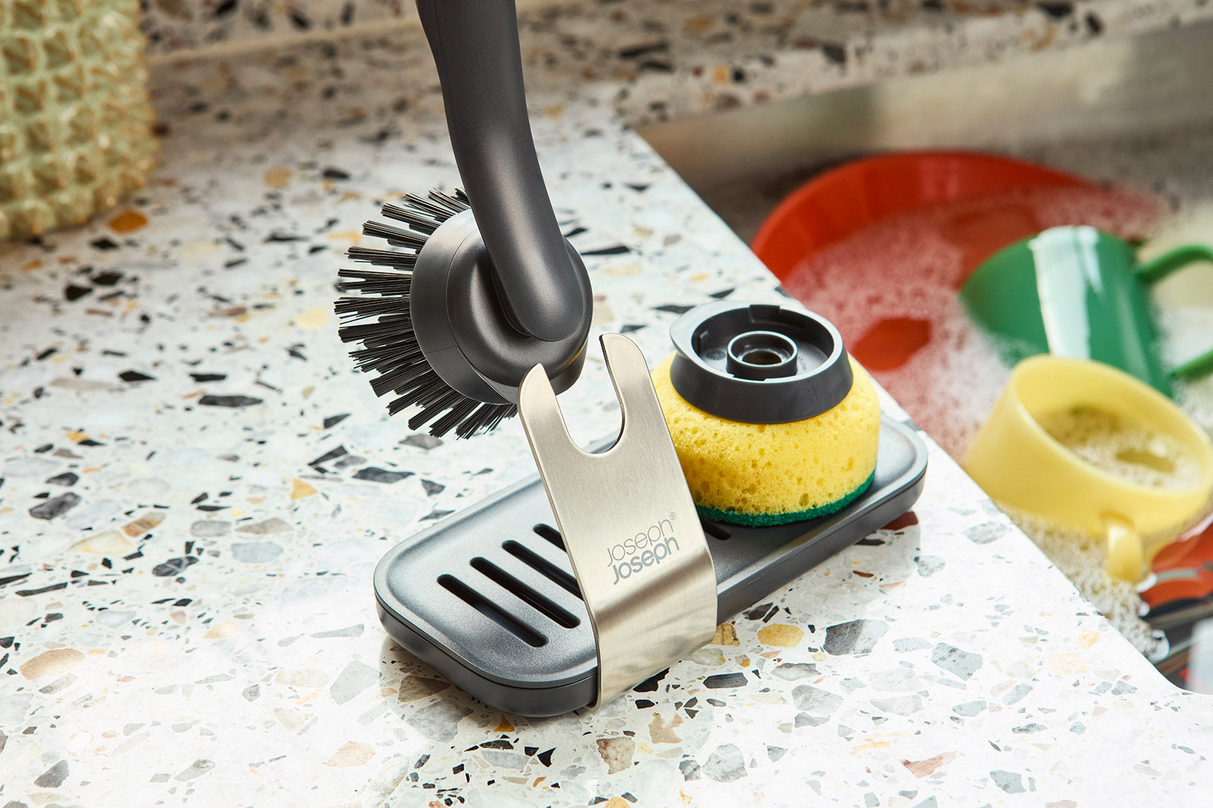 SinkTech Dish Brush & Sponge Set with Steel Stand - Image 5