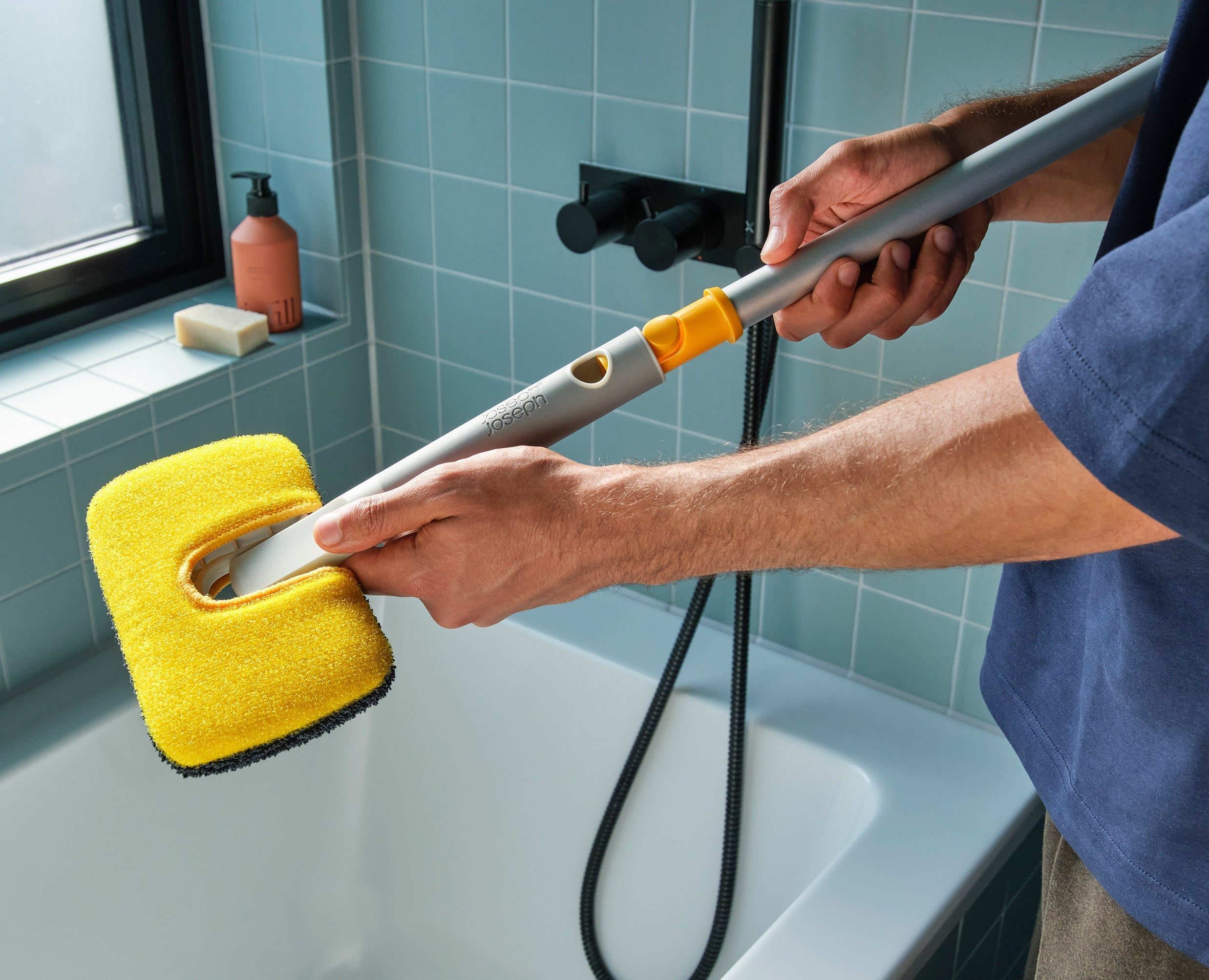 CleanTech 2-in-1 Surface Scrubber Tool with Extension Pole - Image 5