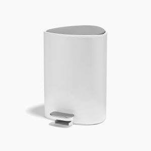 EasyStore  5L Gloss White Bathroom Pedal Trash Can