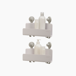 EasyStore 2-piece White Corner Shower Shelf Set