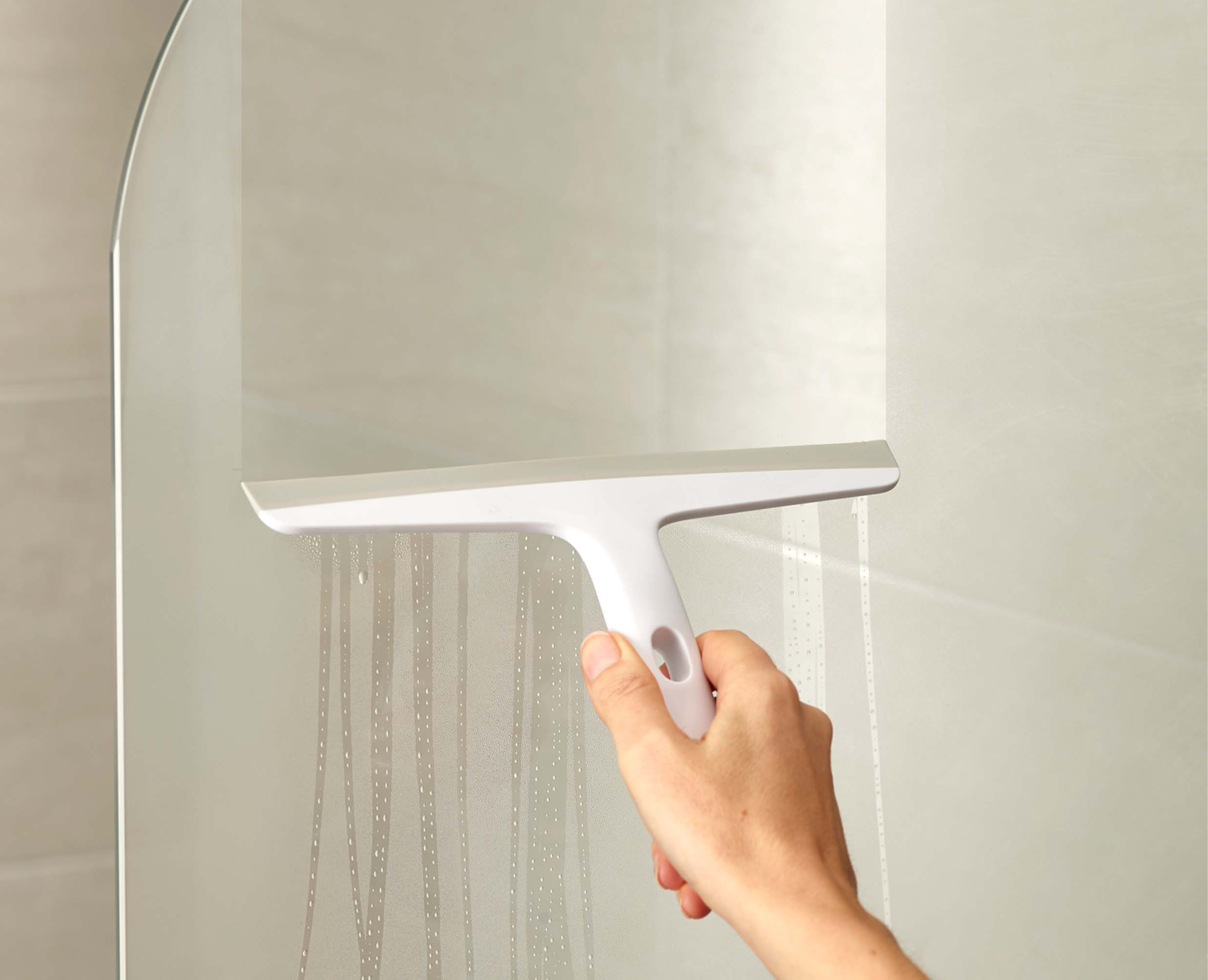 EasyStore Light Gray Shower Squeegee with Storage Hook - Image 3