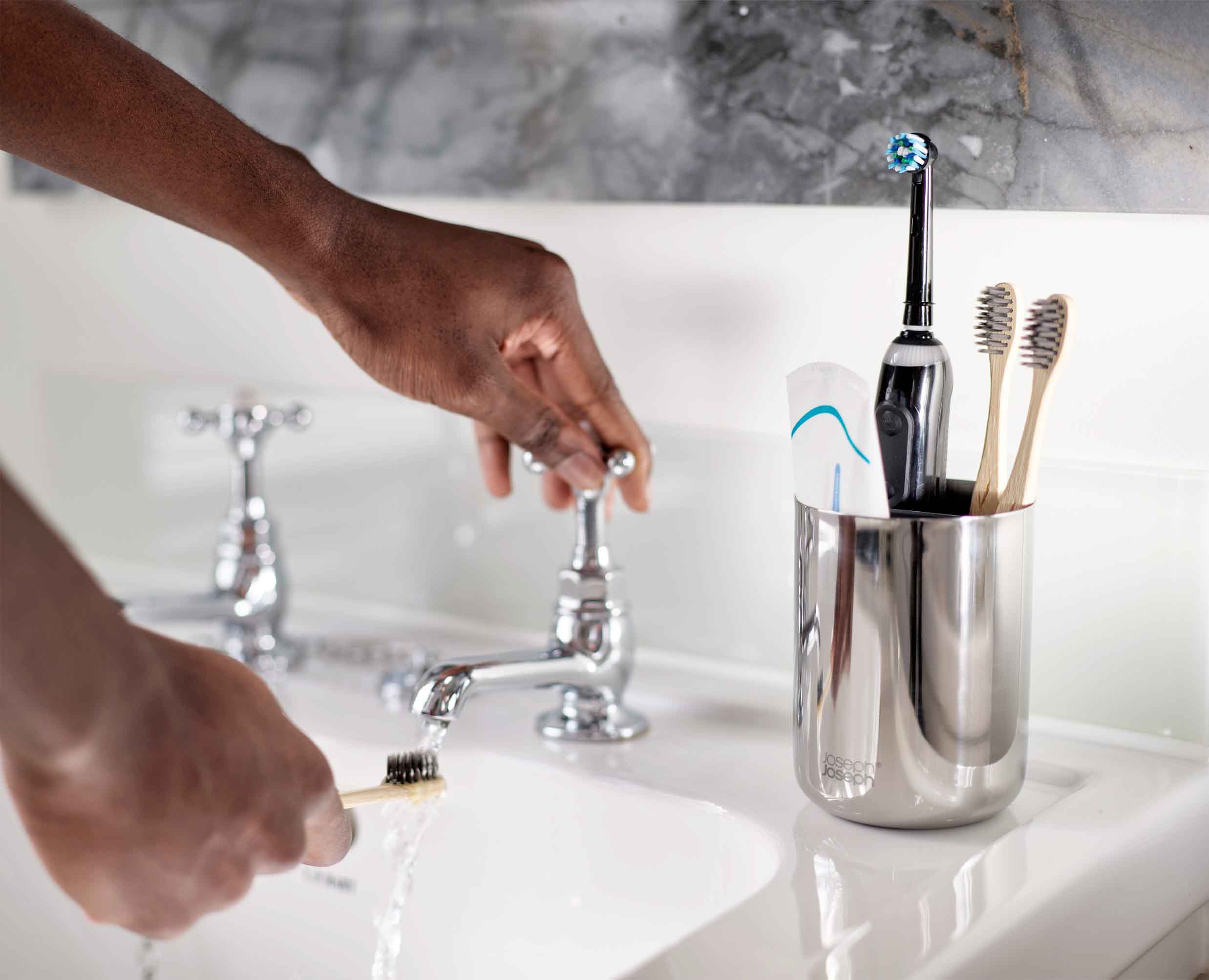 EasyStore Luxe Stainless-steel Toothbrush Caddy - Image 3