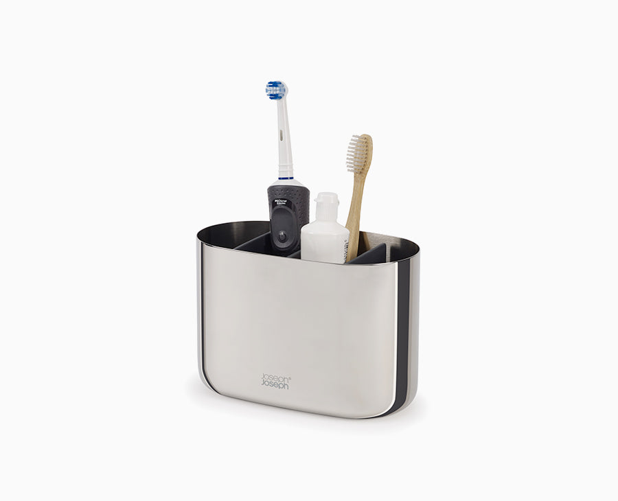 EasyStore Luxe Large Stainless-steel Toothbrush Caddy