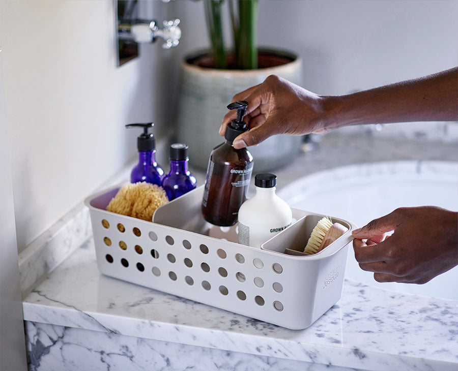 EasyStore Slimline Ecru Bathroom Storage Basket - Image 2