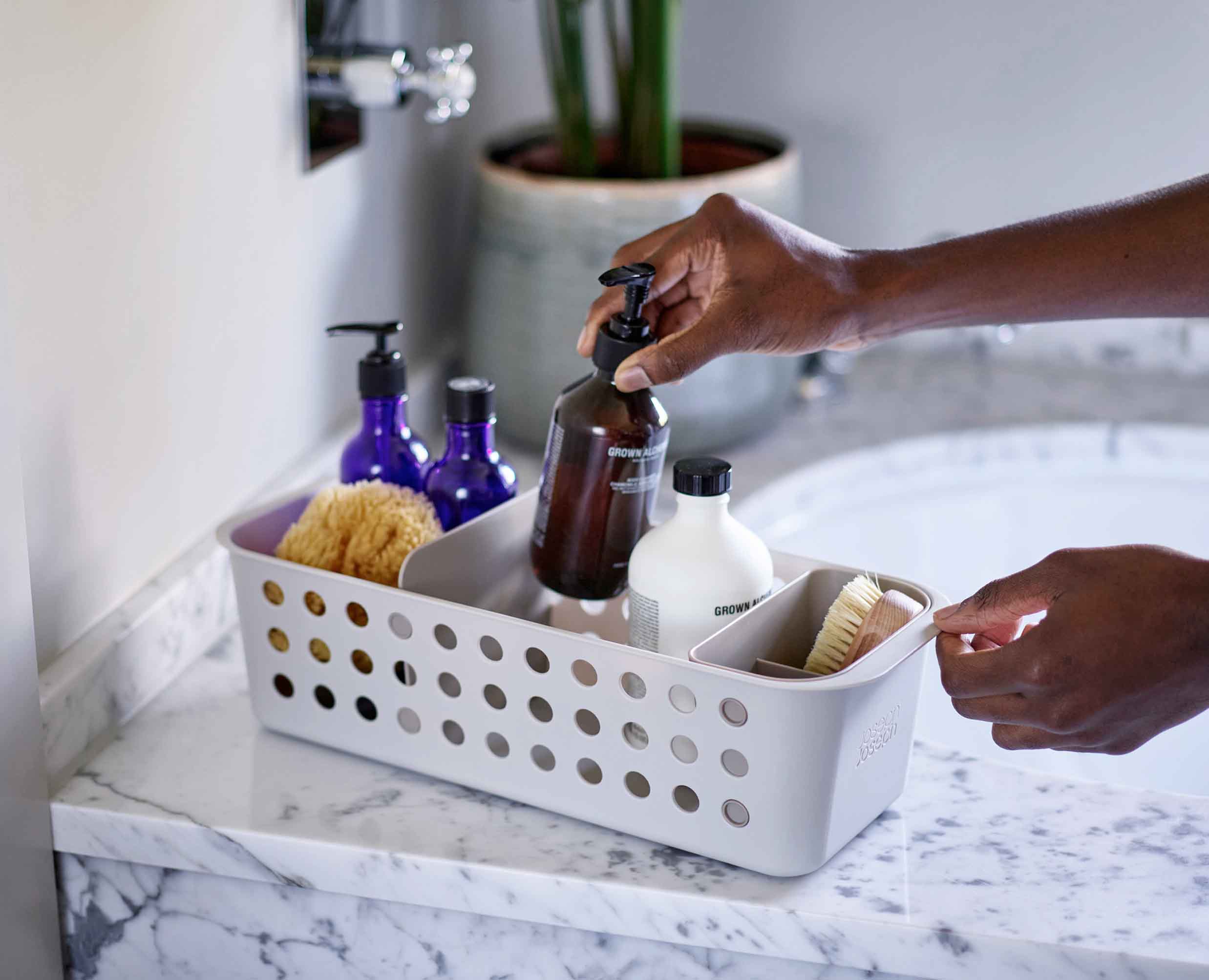 EasyStore Slimline Ecru Bathroom Storage Basket - Image 3