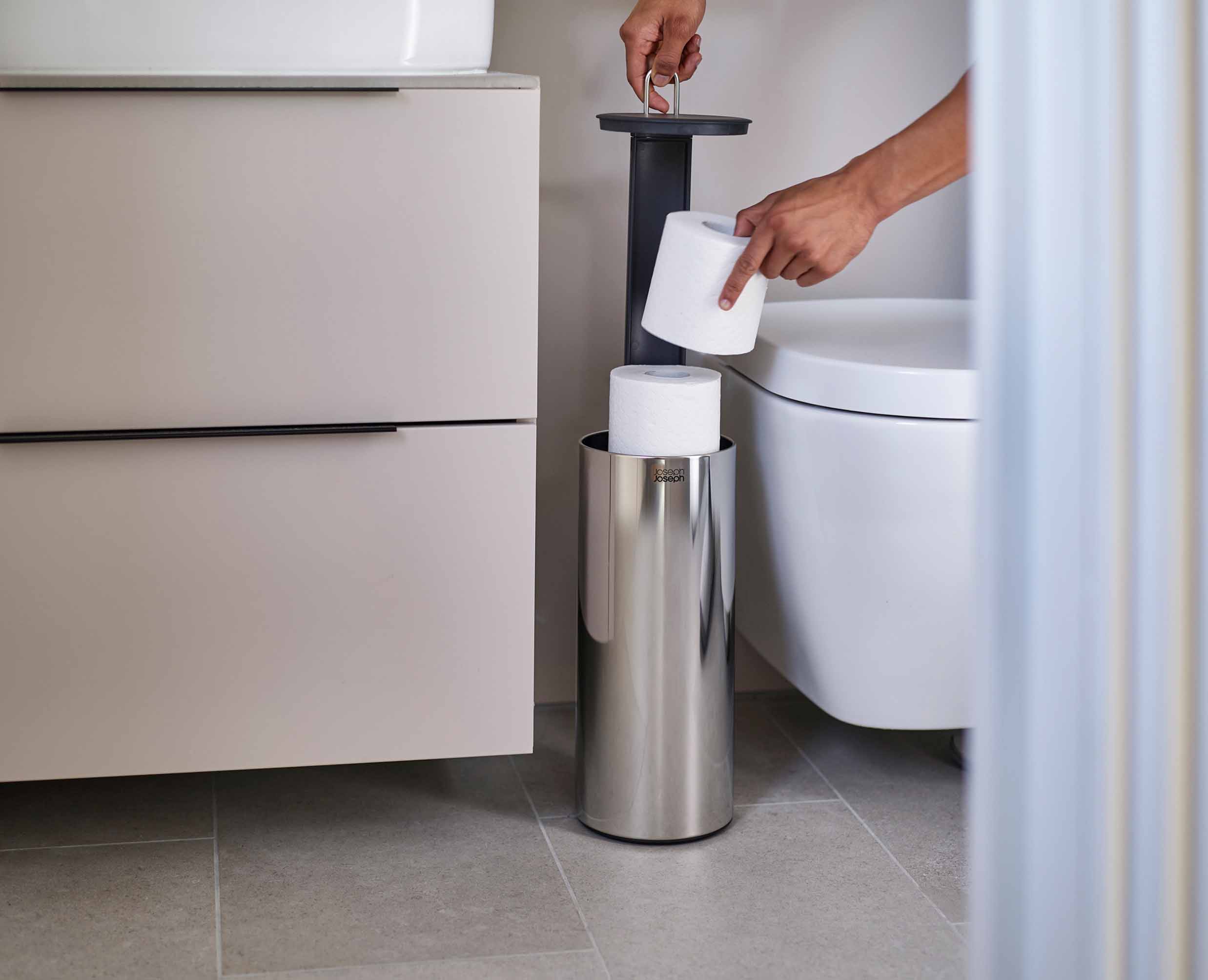Easystore Luxe Stainless-steel Concealed Toilet Paper Holder - Image 3