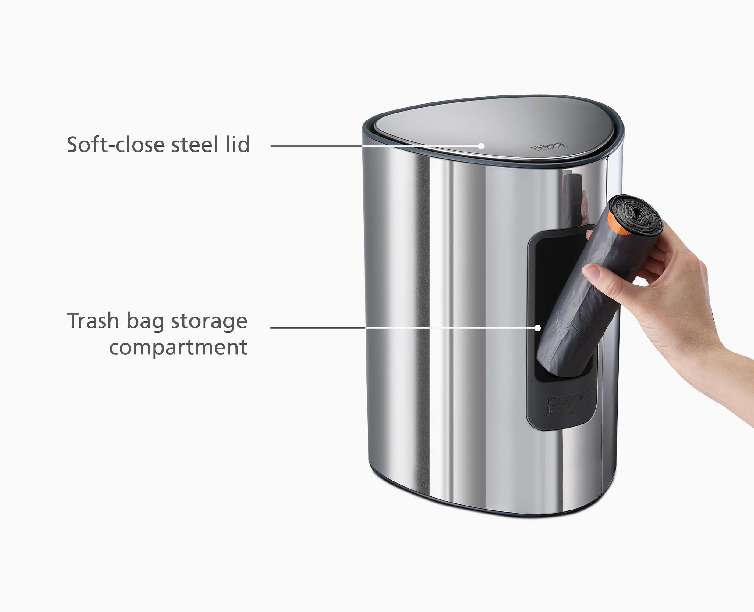 EasyStore Luxe 5L Stainless-steel Bathroom Pedal Trash Can - Image 6