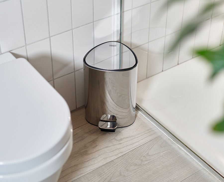 EasyStore Luxe 5L Stainless-steel Bathroom Pedal Trash Can - Image 2