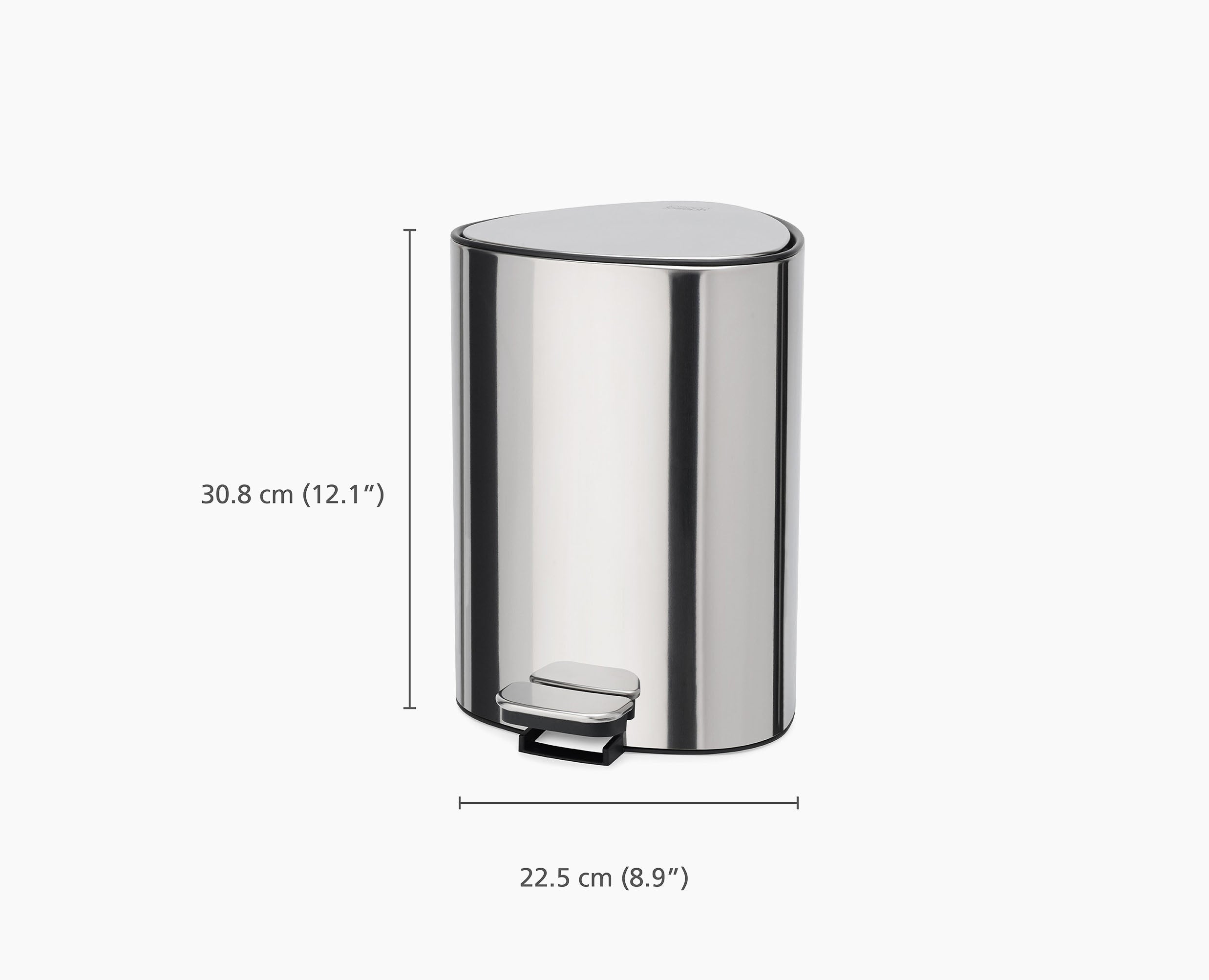 EasyStore Luxe 5L Stainless-steel Bathroom Pedal Trash Can - Image 7