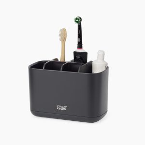 EasyStore Large Matt Black Toothbrush Holder