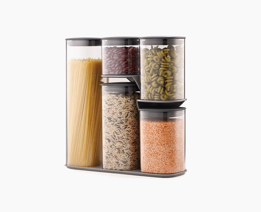 Podium 5-piece Gray Storage Container Set