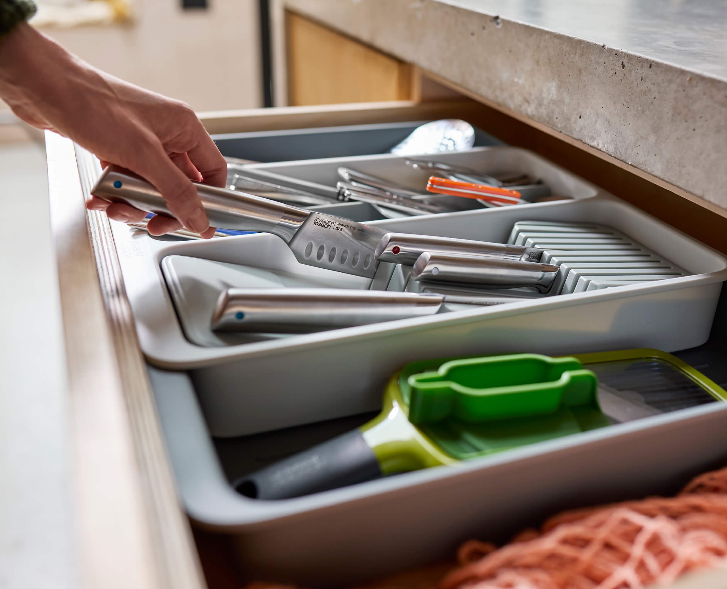 DrawerStore Expanding Tiered Cutlery. Utensil. Gadget & Knife Organizer - Image 5