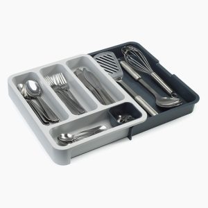 DrawerStore Gray Expandable Cutlery Tray