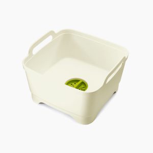 Wash&Drain  White Green Washing Up Bowl