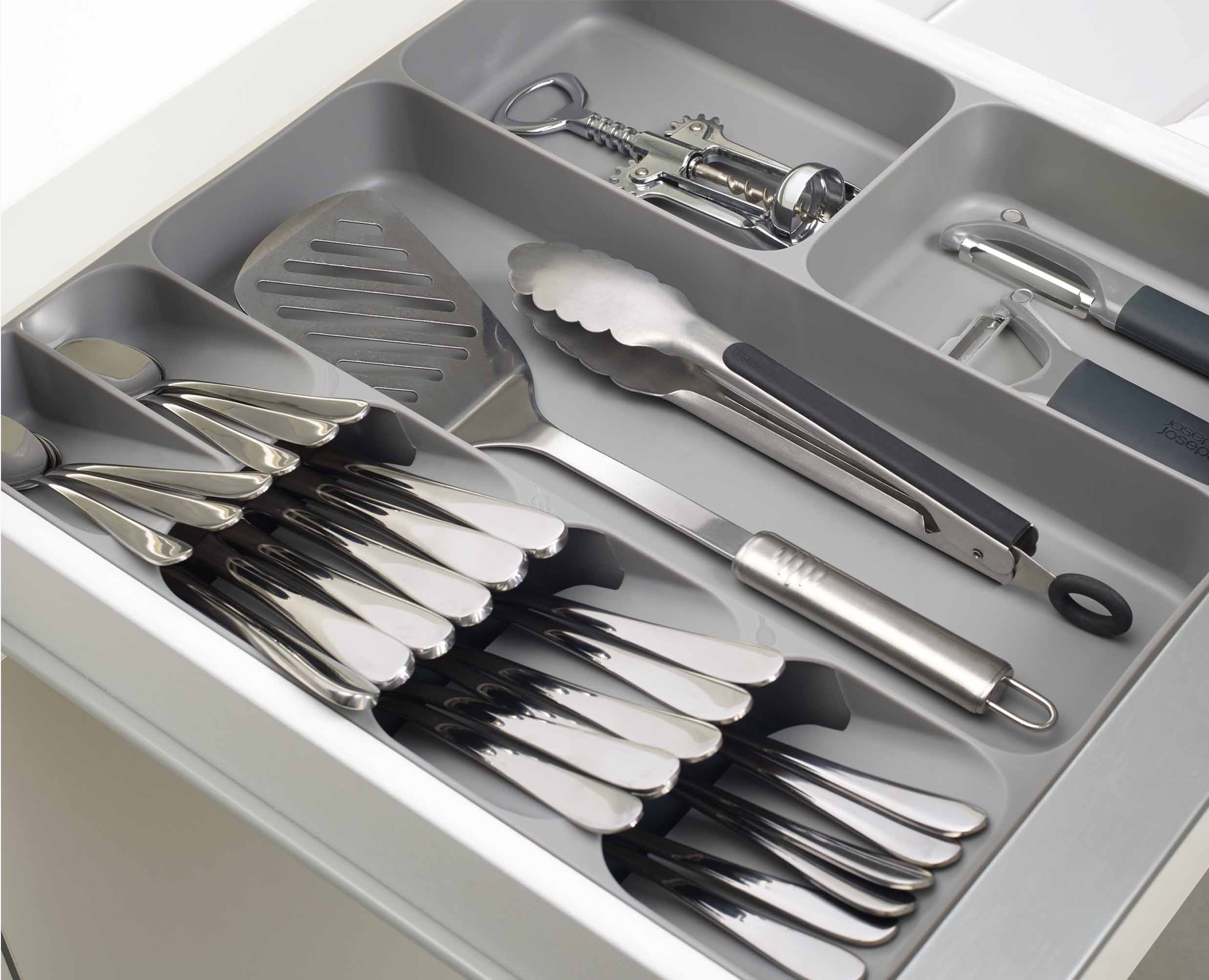 DrawerStore Gray Cutlery. Utensil & Gadget Organizer - Image 3