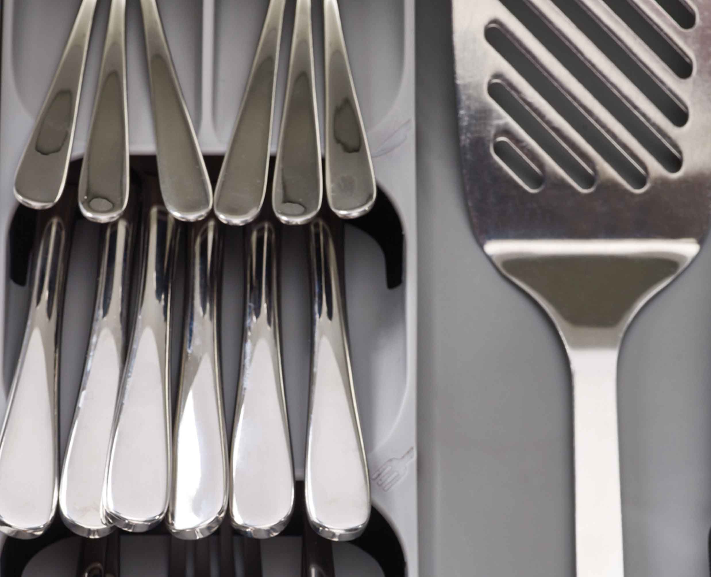 DrawerStore Gray Cutlery. Utensil & Gadget Organizer - Image 5
