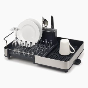 Extend Steel Expandable Gray Dish Drainer