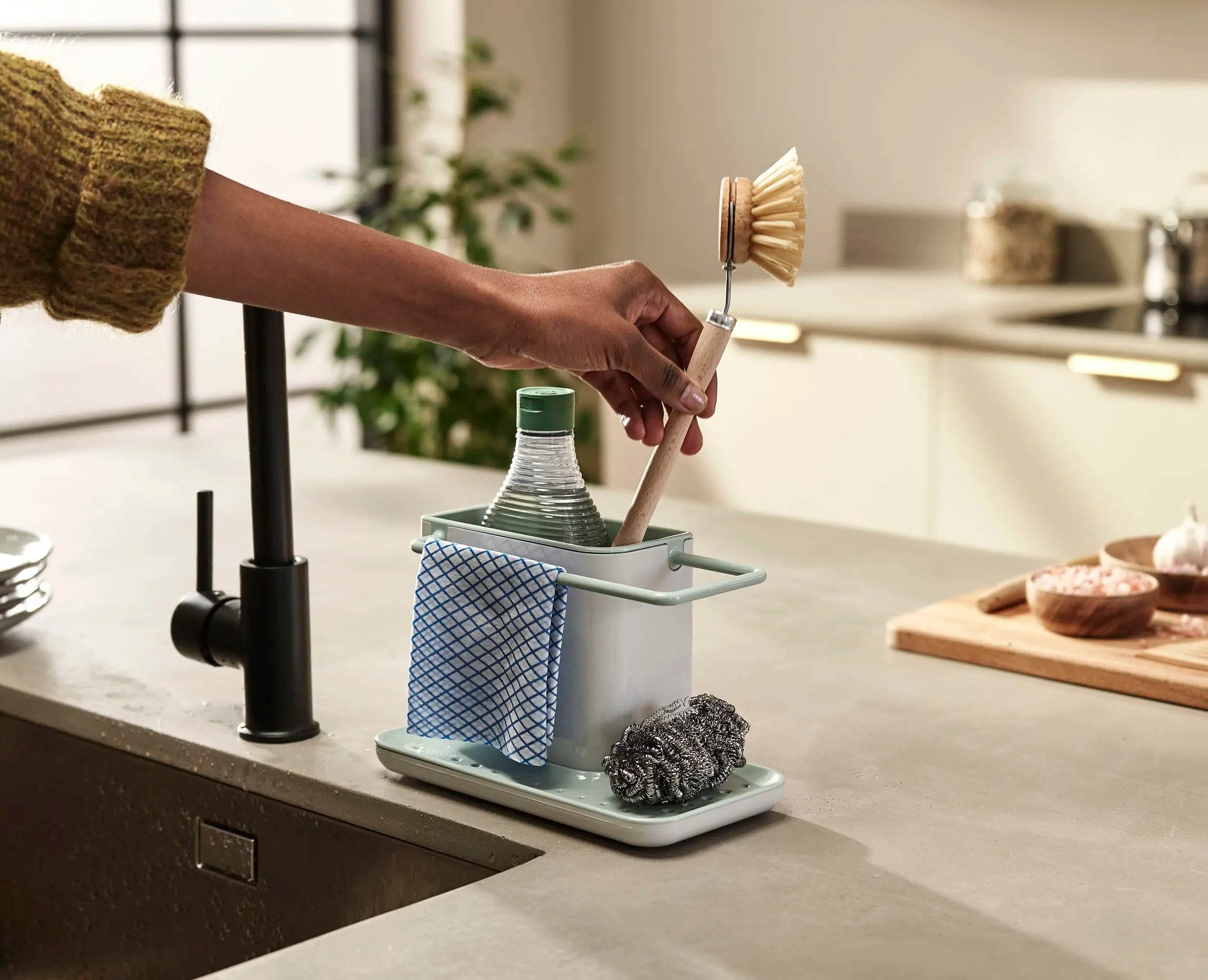 Caddy Stone Green Kitchen Sink Organiser - Image 3