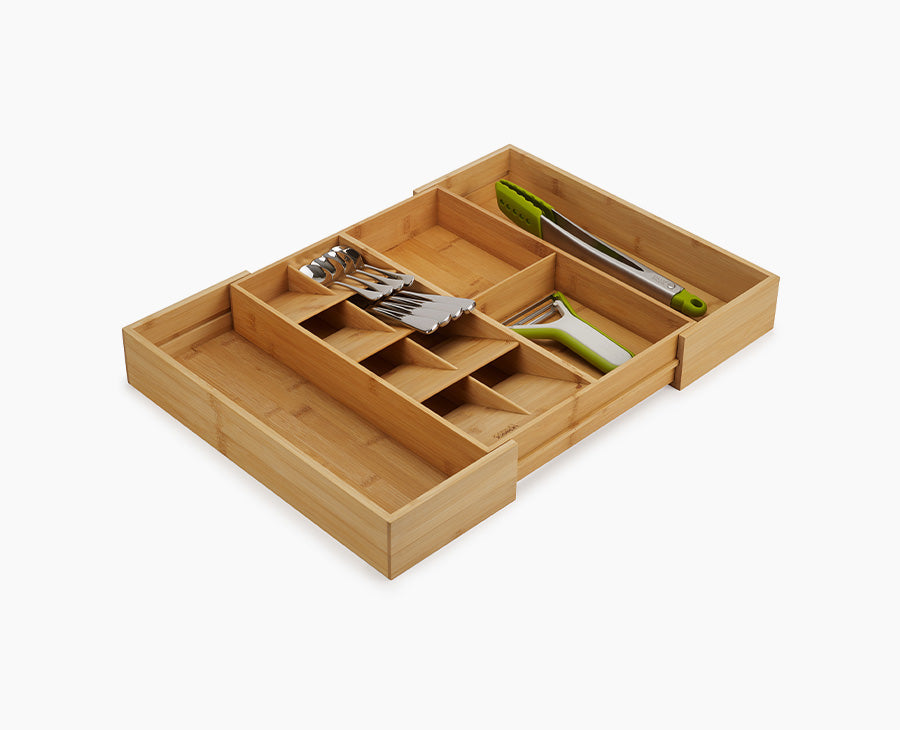 DrawerStore Bamboo Expanding Cutlery. Utensil & Gadgets Organizer