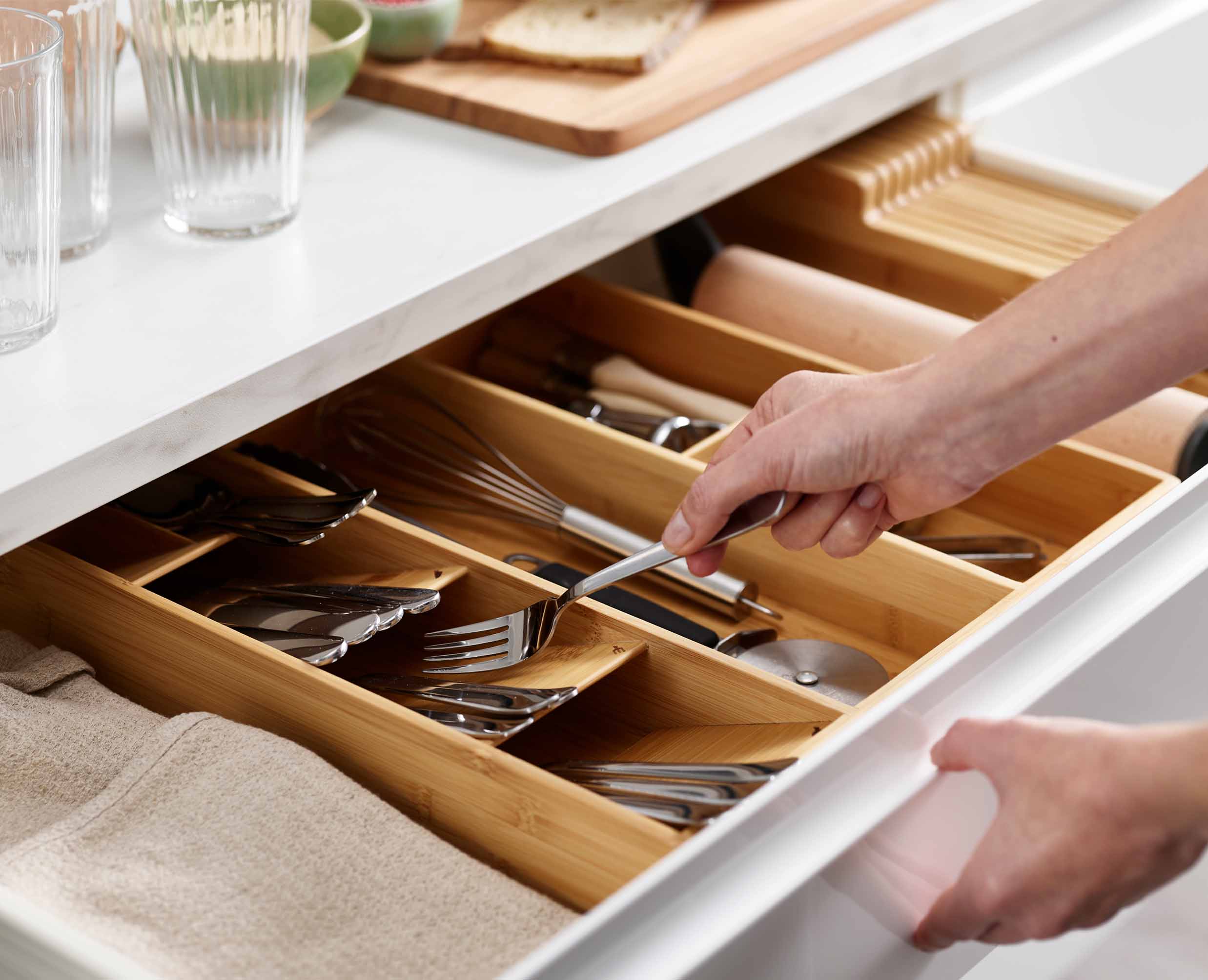 DrawerStore Bamboo Cutlery. Utensil & Gadget Organizer - Image 3