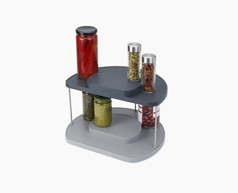 CupboardStore 2-tier Gray Rotating Organizer