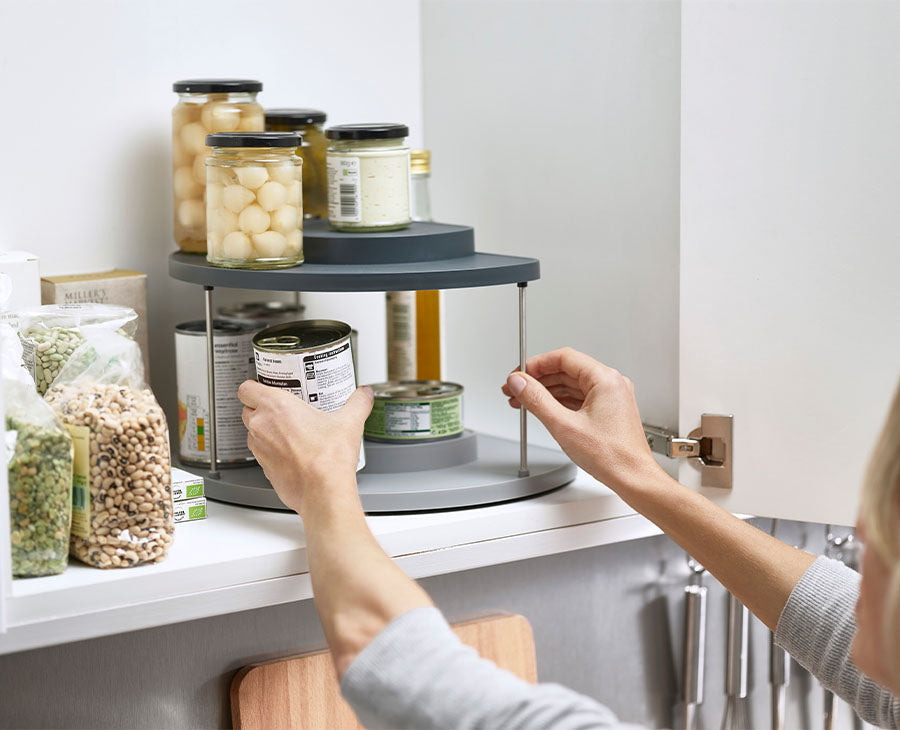 CupboardStore 2-tier Gray Rotating Organizer - Image 2