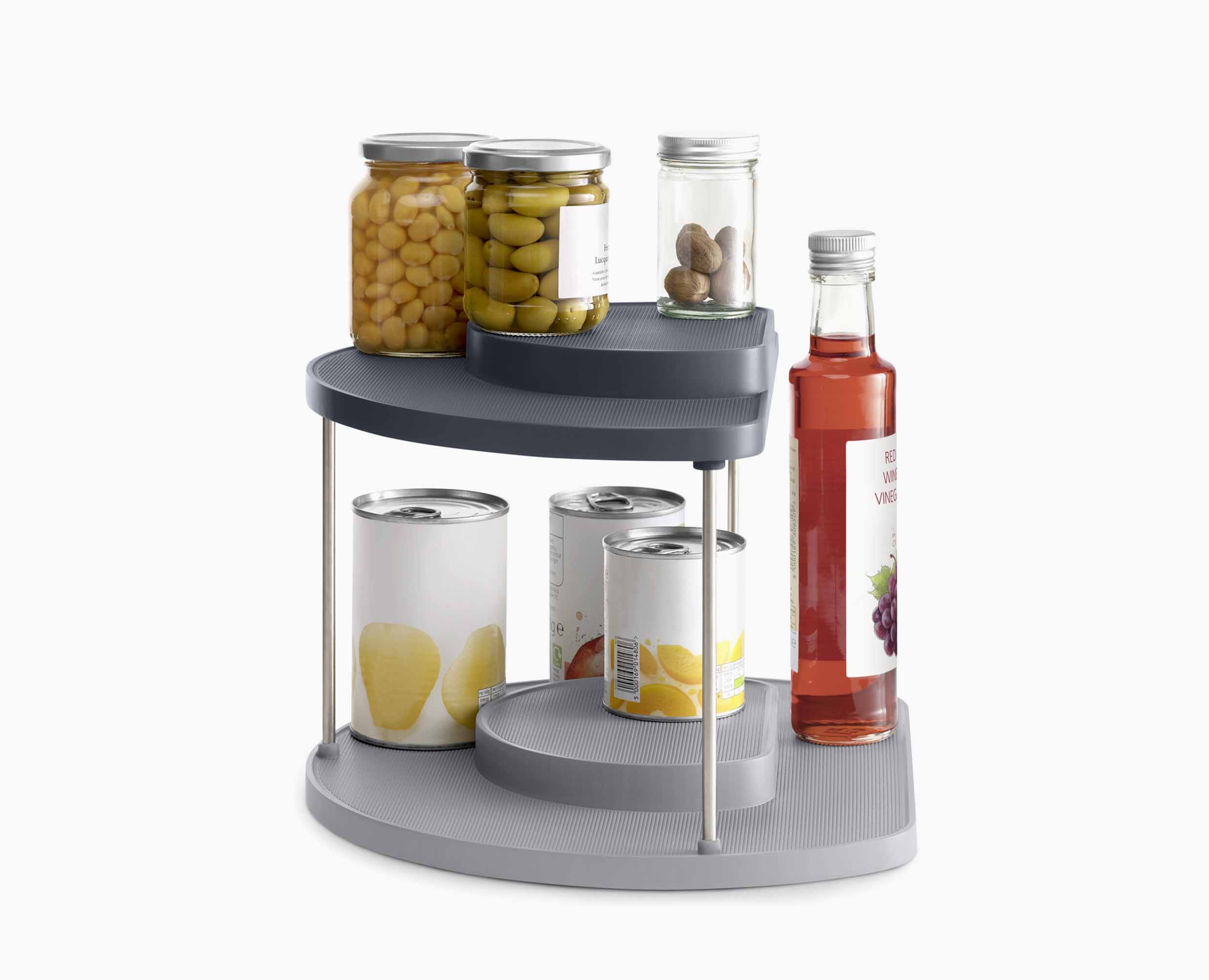 CupboardStore 2-tier Gray Rotating Organizer - Image 4