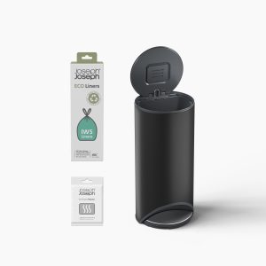 Arc 30L Easy-push Matt Black Pedal Trash Can Starter Set