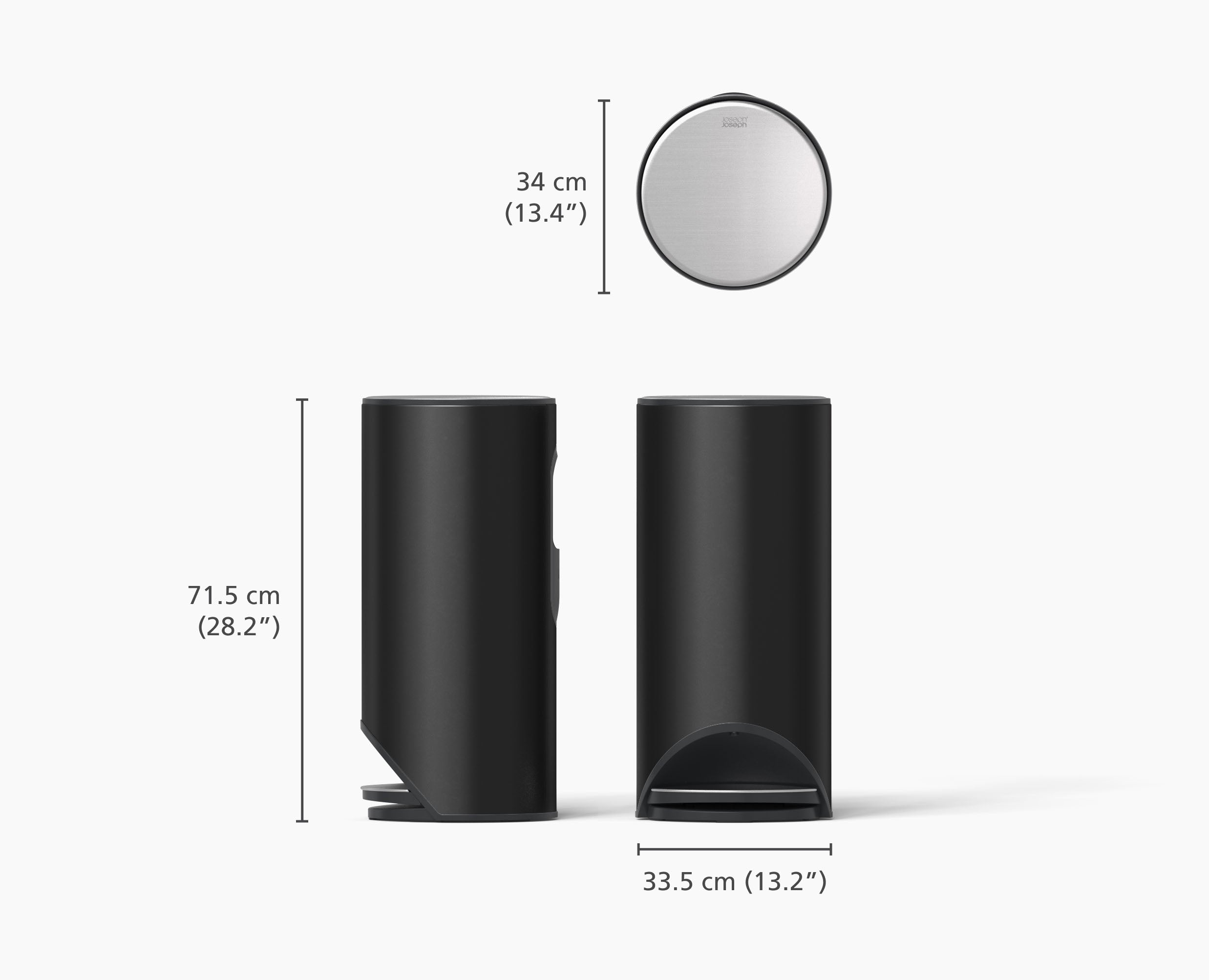 Arc 30L Easy-push Matt Black Pedal Trash Can - Image 5