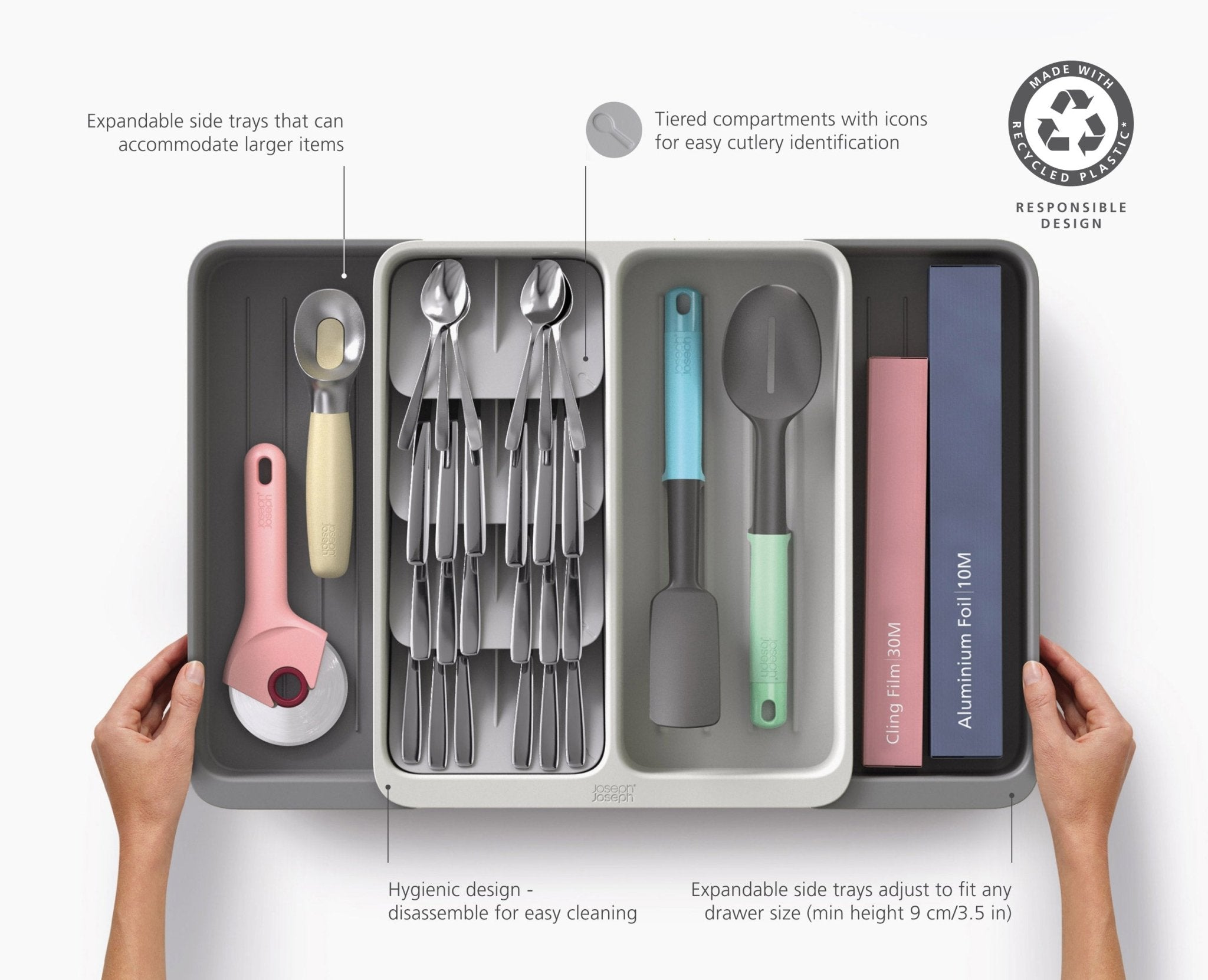 DrawerStore Expanding Tiered Cutlery. Utensil & Gadget Organizer - Image 6