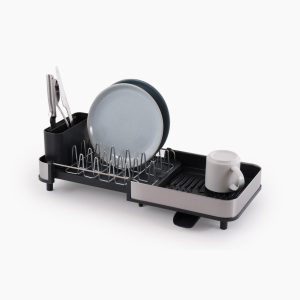 Extend  Slim Steel Expandable Gray Dish Drainer