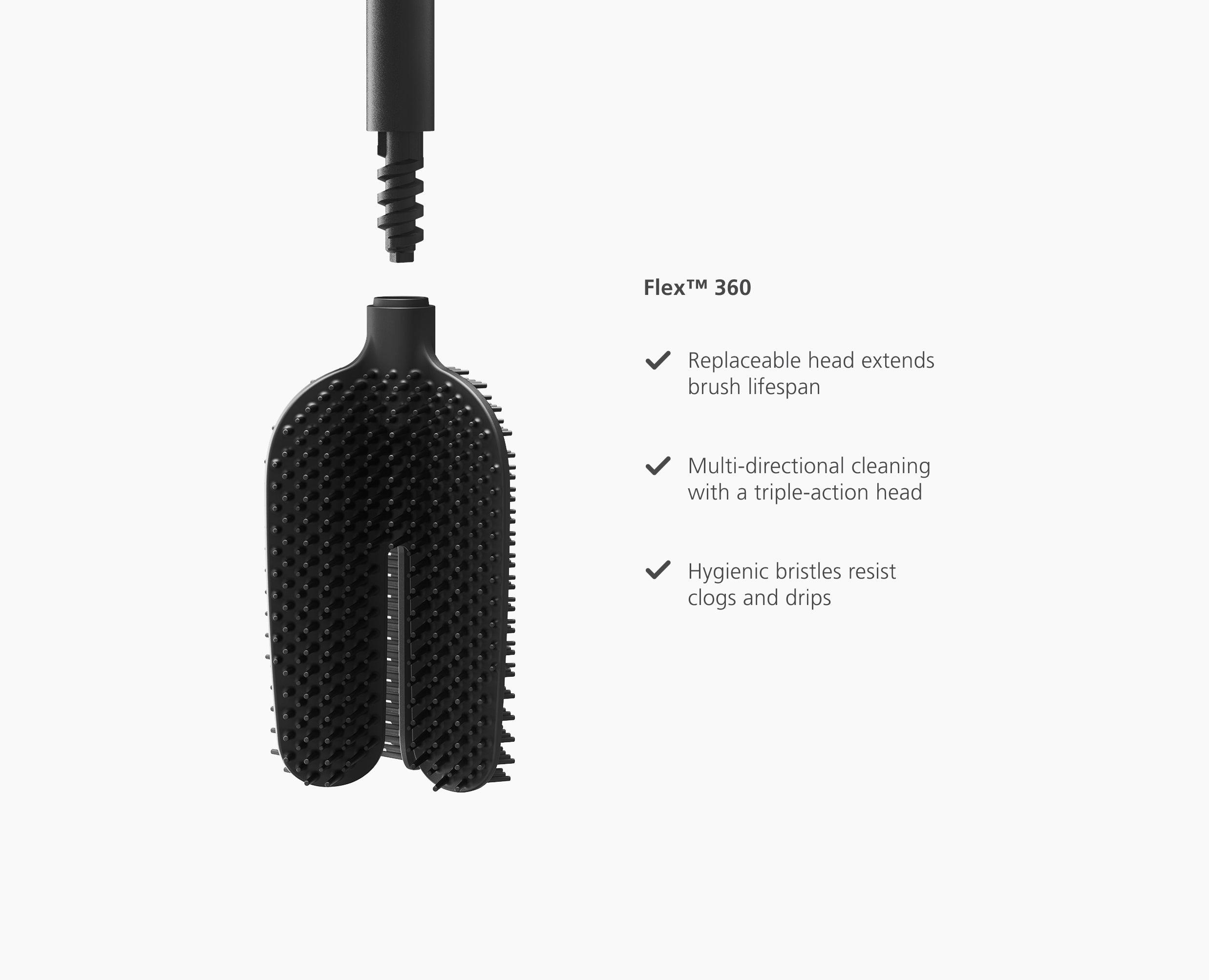 Flex 360 Lite Matt Black Toilet Brush - Image 7
