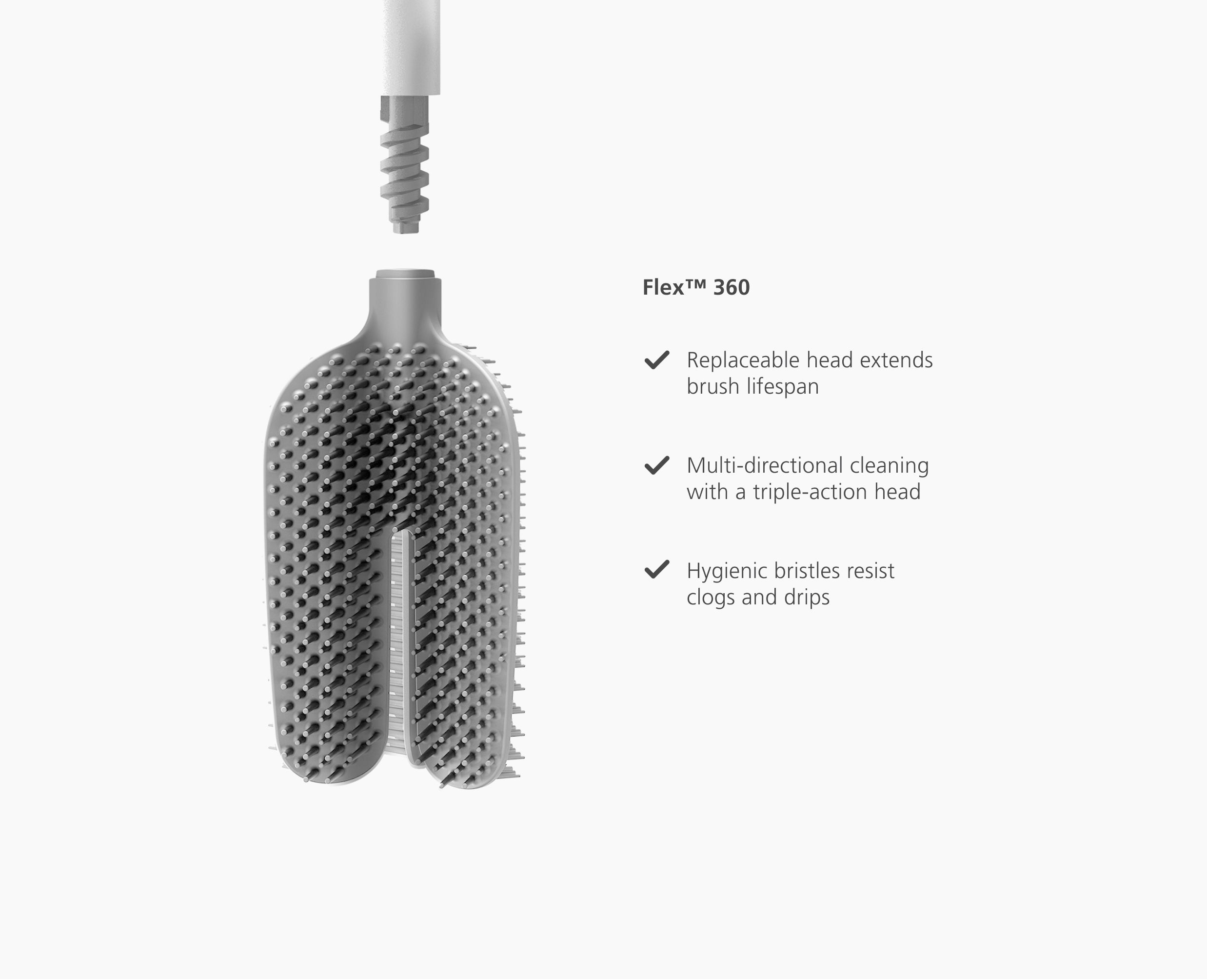 Flex 360 Lite Matt White Toilet Brush - Image 7