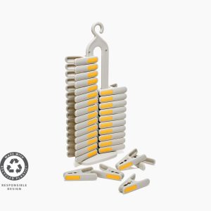 PegStore 30-Piece Clothespin Set With Storage Stand