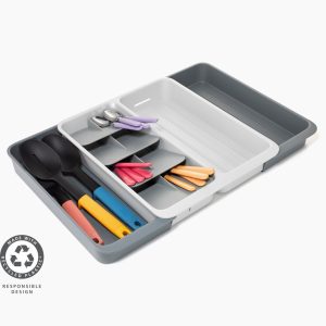 DrawerStore  Expanding Tiered Cutlery. Utensil & Gadget Organizer