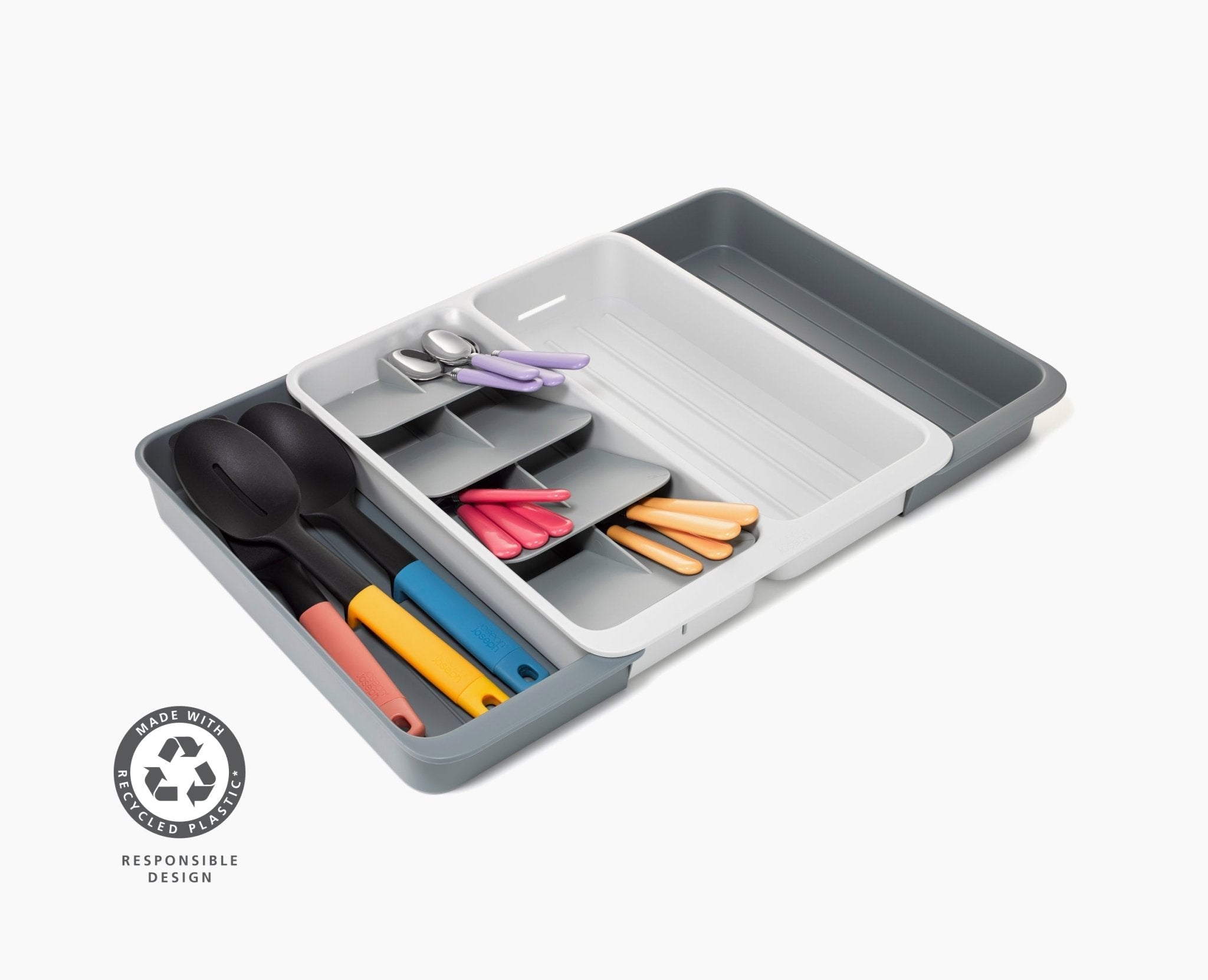 DrawerStore Expanding Tiered Cutlery. Utensil & Gadget Organizer