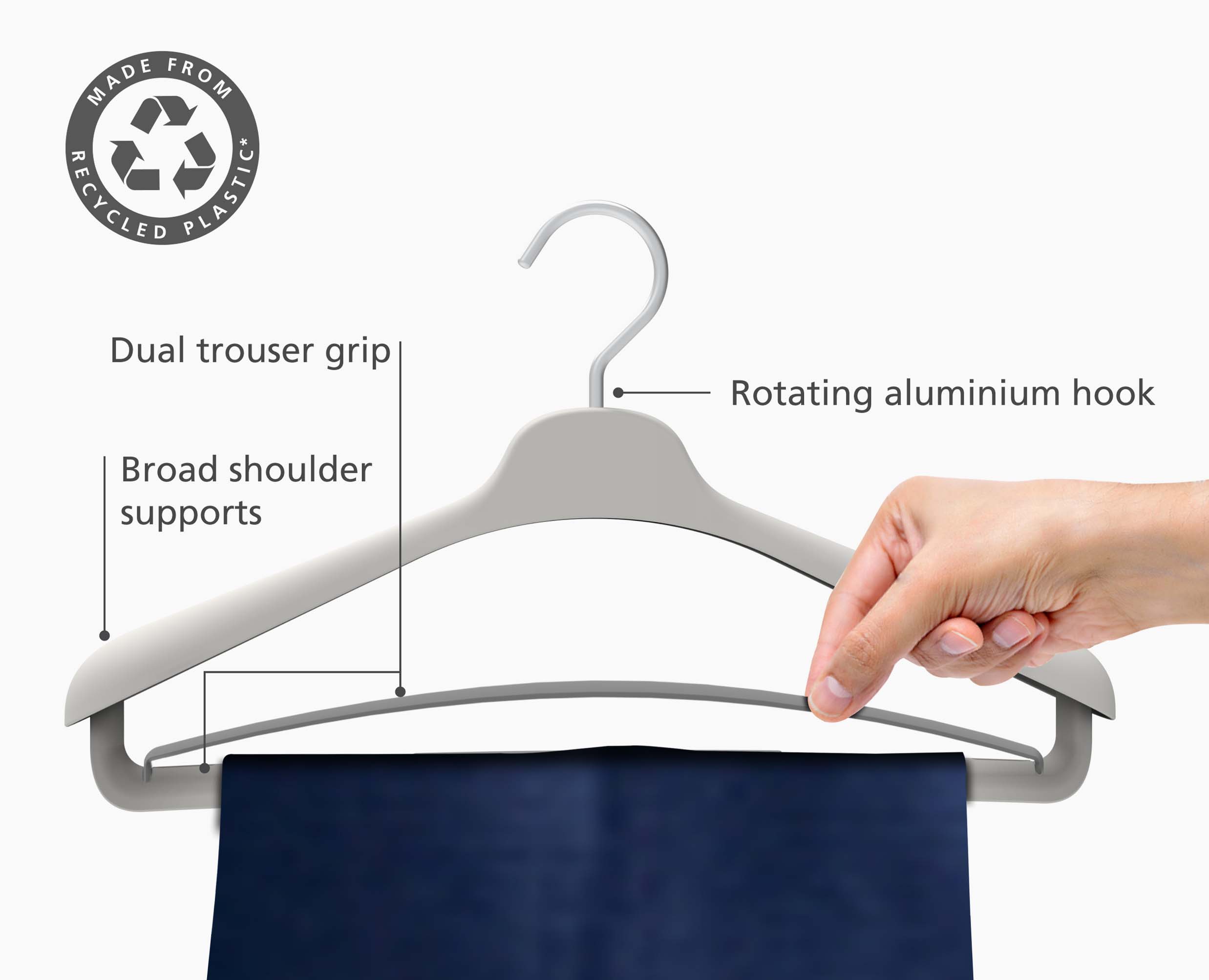 Orderly Set of 2 Ecru Suit & Coat Hangers - Image 4