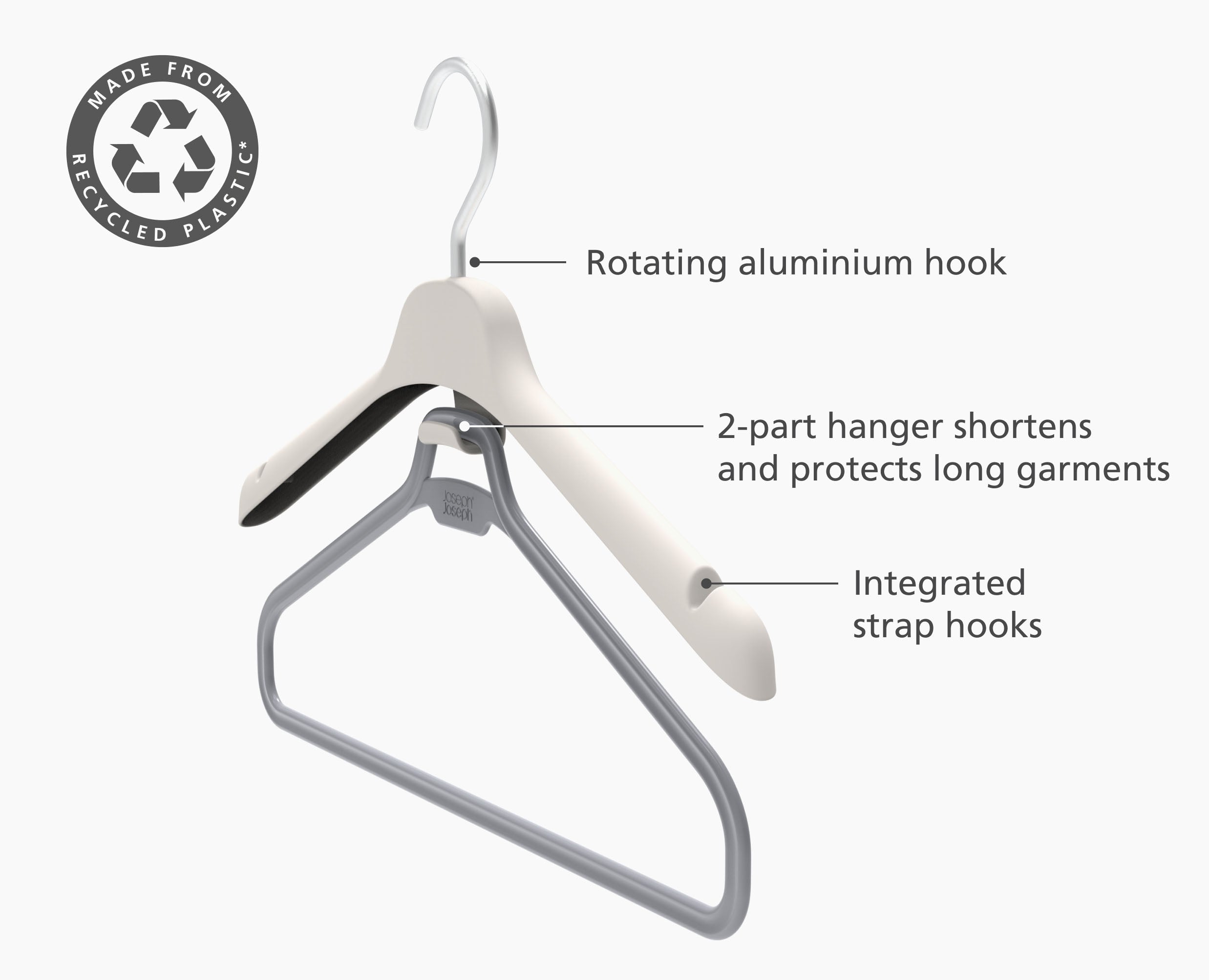 Orderly Set of 2 Ecru Long Garment Hangers - Image 4