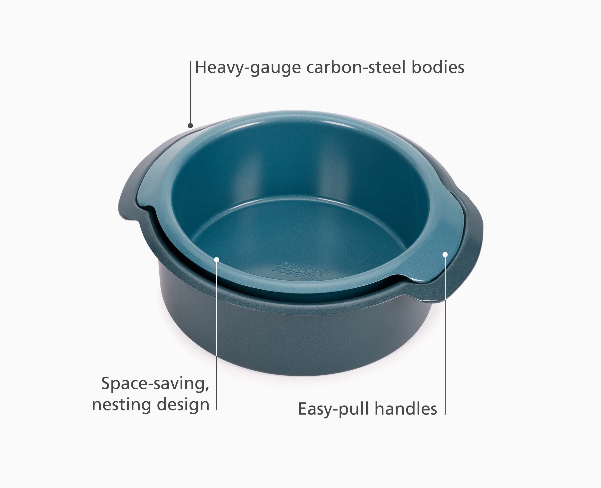 Nest Bake Non-Stick 2-piece Blue Round Cake Pan Set - Image 4