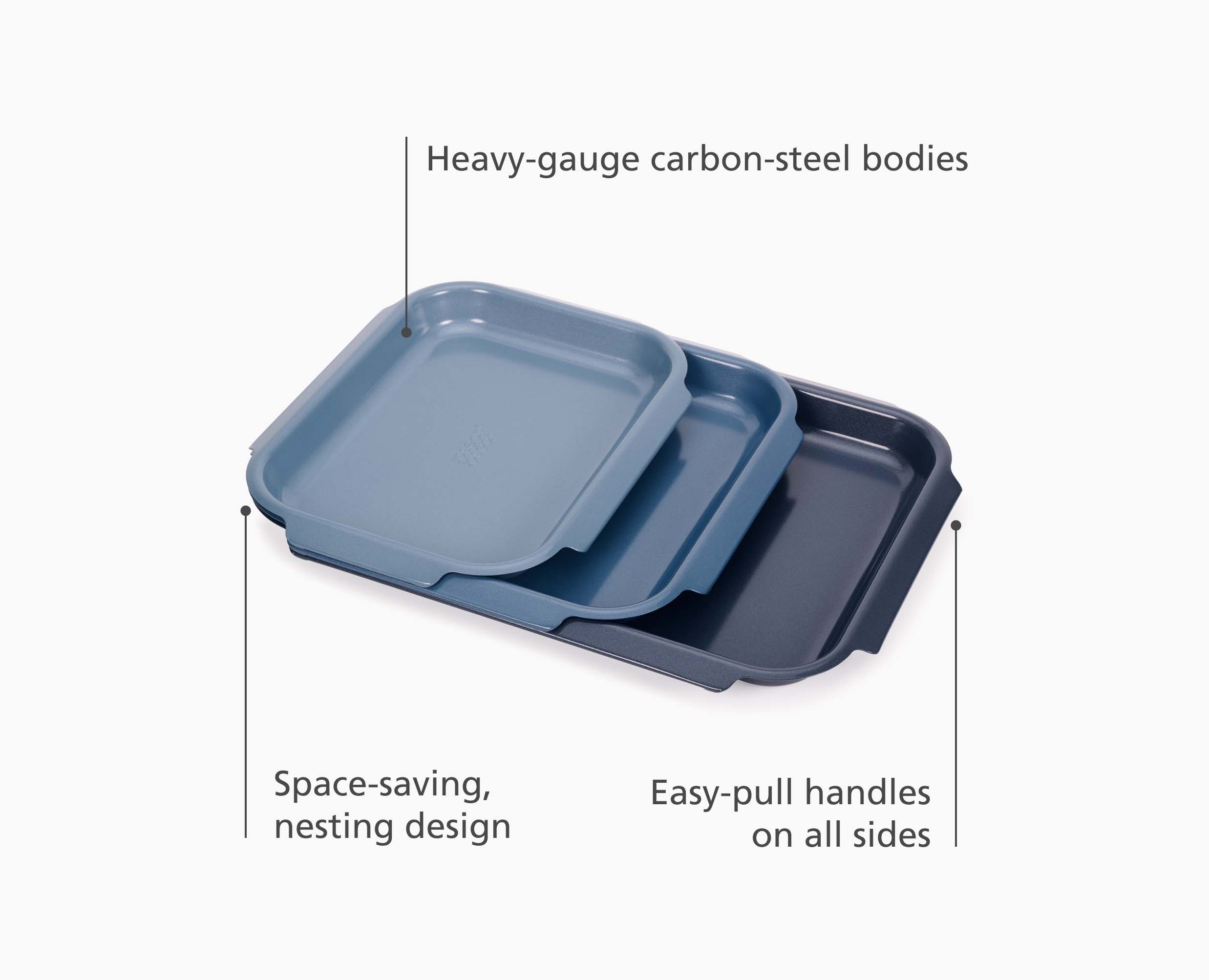 Nest Bake Non-Stick 3-piece Blue Baking Pan Set - Image 4