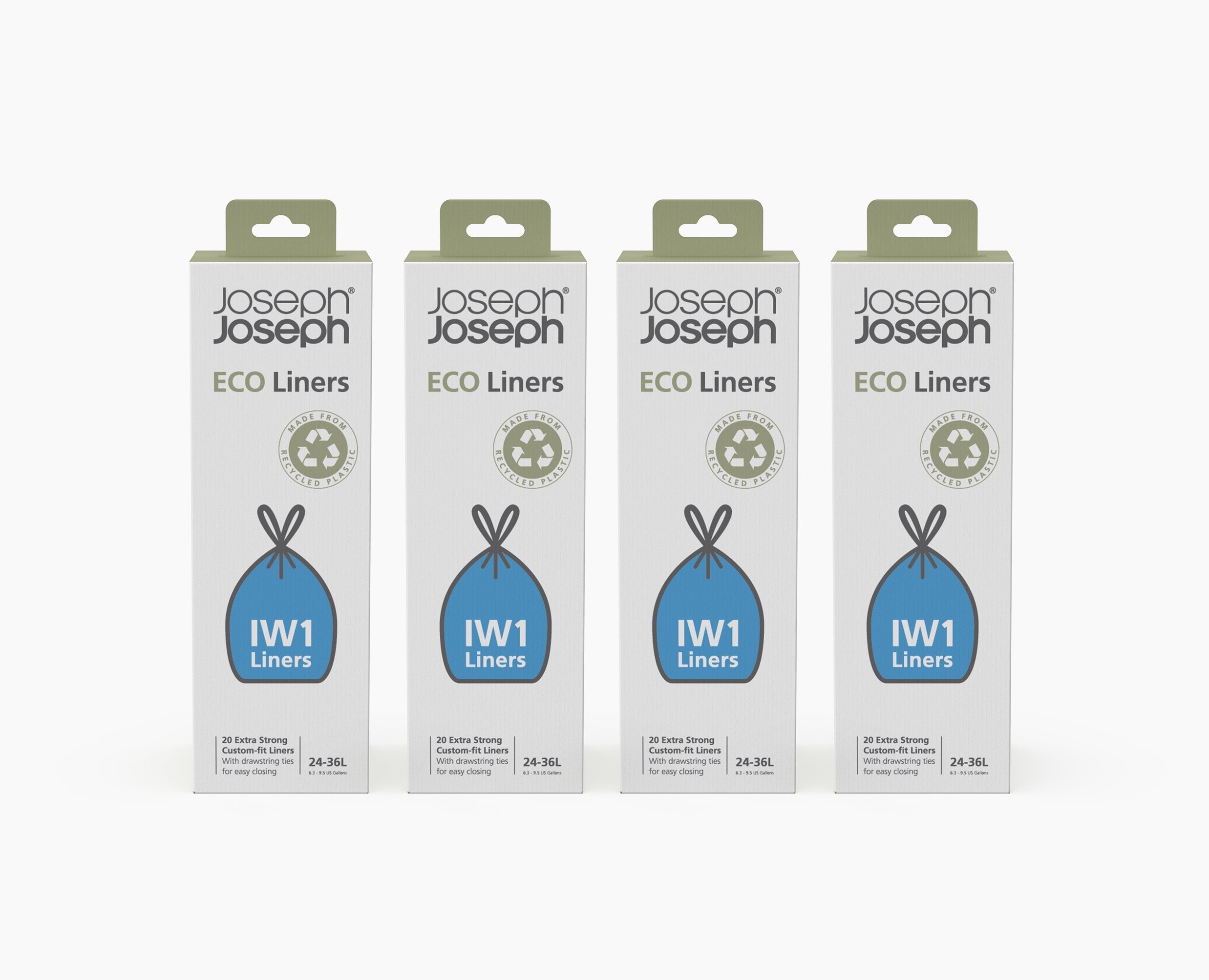 IW1 24-36L Gray Recycled Trash Bags - 4 pack