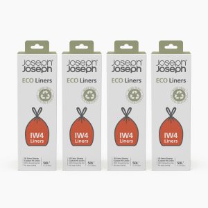 IW4 50L Gray Recycled Trash Bags - 4 pack