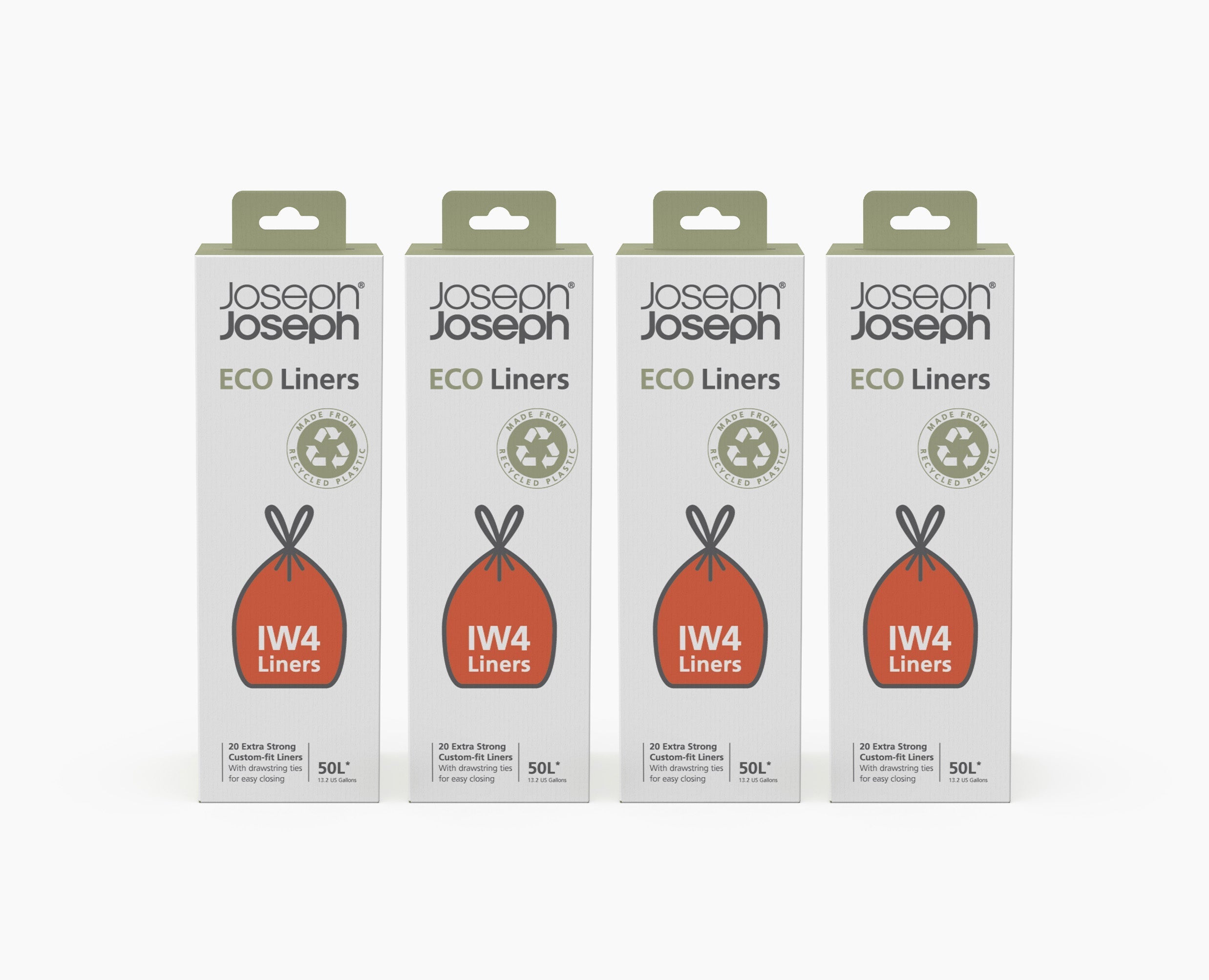 IW4 50L Gray Recycled Trash Bags - 4 pack