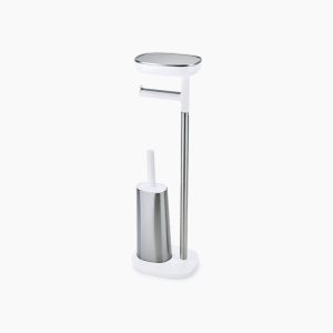 EasyStore Plus Stainless-steel Toilet Roll Holder with Toilet Brush