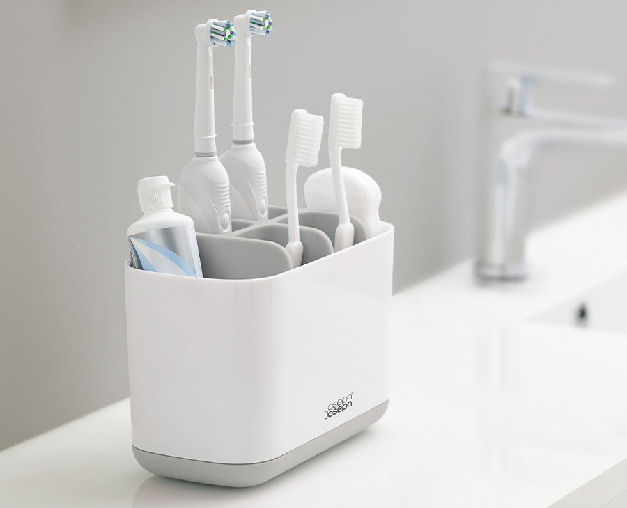 EasyStore Large Light Gray Toothbrush Holder - Image 3